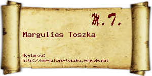 Margulies Toszka névjegykártya